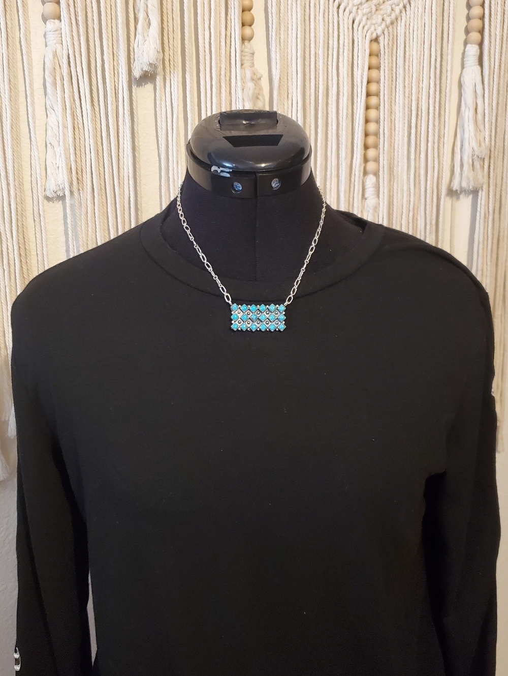 Needlepoint Turquoise Set - Navajo Made - Picture 5 of 13